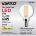 SATCO/NUVO 4W G16.5 LED Clear Candelabra Base 90 CRI 2700K 120V (S21204)