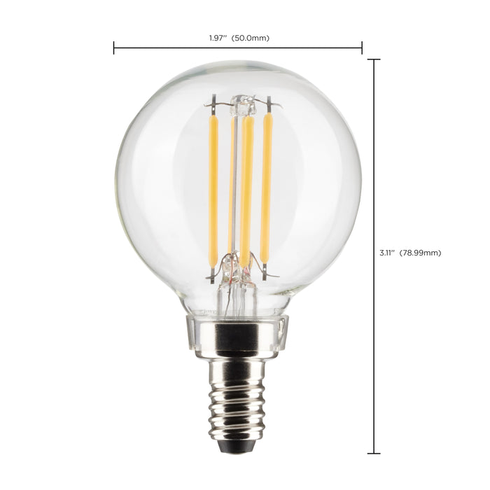 SATCO/NUVO 5.5W G16.5 LED Clear Candelabra Base 90 CRI 4000K 120V (S21211)