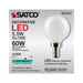 SATCO/NUVO 5.5W G16.5 LED White Candelabra Base 90 CRI 4000K 120V (S21214)
