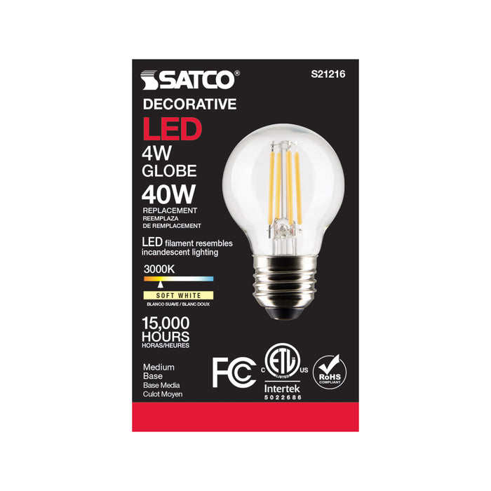 SATCO/NUVO 4W G16.5 LED Clear Medium Base 90 CRI 3000K 120V (S21216)