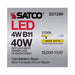 SATCO/NUVO 4W B11 LED Frost Candelabra Base 90 CRI 2700K 120V (S21269)