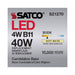 SATCO/NUVO 4W B11 LED Frost Candelabra Base 90 CRI 3000K 120V (S21270)