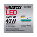 SATCO/NUVO 4W B11 LED Frost Candelabra Base 90 CRI 4000K 120V (S21271)