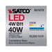 SATCO/NUVO 4W B11 LED Frost Candelabra Base 90 CRI 5000K 120V (S21272)