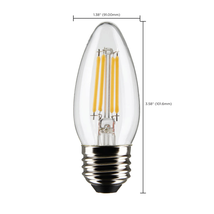 SATCO/NUVO 4W B11 LED Clear Medium Base 90 CRI 4000K 120V (S21286)
