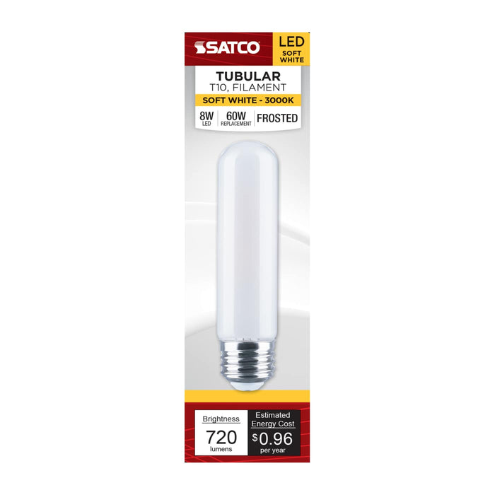 SATCO/NUVO 8W LED T10 Medium E26 Base 720Lm 3000K 90 CRI 120V Frost Finish (S21353R1)