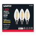 SATCO/NUVO 4W B11 LED Clear Candelabra Base 90 CRI 2700K 120V 3-Pack (S21366)