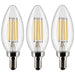 SATCO/NUVO 4W B11 LED Clear Candelabra Base 90 CRI 3000K 120V 3-Pack (S21367)