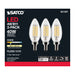 SATCO/NUVO 4W B11 LED Clear Candelabra Base 90 CRI 3000K 120V 3-Pack (S21367)