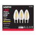 SATCO/NUVO 4W B11 LED Clear Medium Base 90 CRI 2700K 120V 3-Pack (S21368)