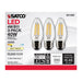 SATCO/NUVO 4W B11 LED Clear Medium Base 90 CRI 3000K 120V 3-Pack (S21369)