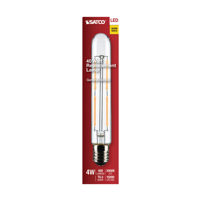 SATCO/NUVO 4W T6.5 LED Clear Intermediate Base 3000K 400Lm 120V (S21370)