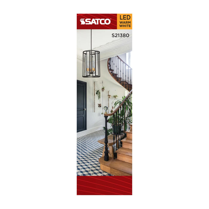 SATCO/NUVO 4W LED T6 Candelabra E12 Base 2700K 400Lm 90 CRI Dimmable 120V (S21380)