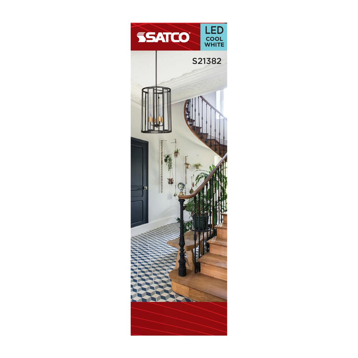 SATCO/NUVO 4W LED T6 Candelabra E12 Base 4000K 400Lm 90 CRI Dimmable 120V (S21382)