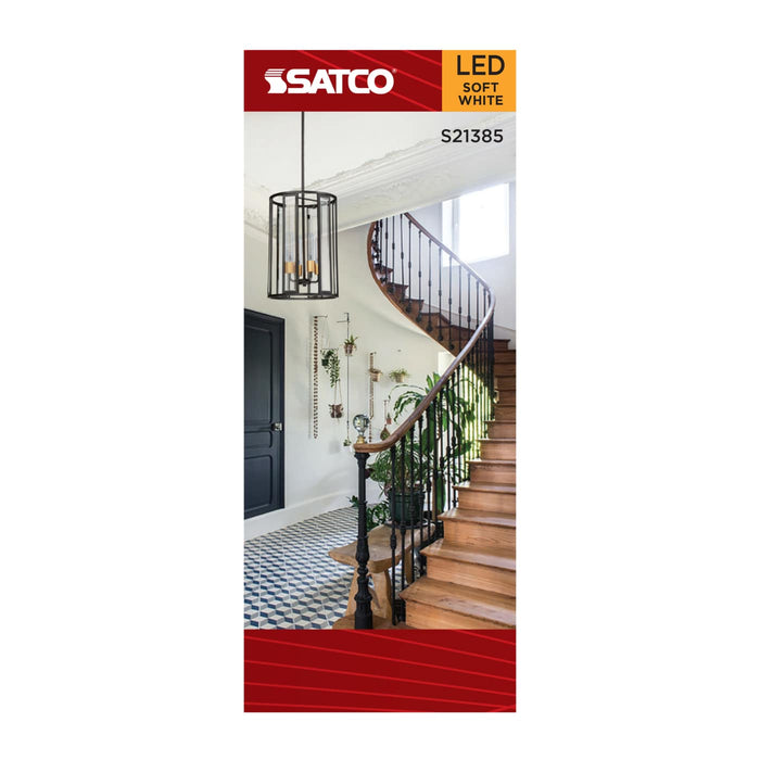 SATCO/NUVO 5W LED T9 Candelabra E12 Base 3000K 550Lm 90 CRI Dimmable 120V (S21385)