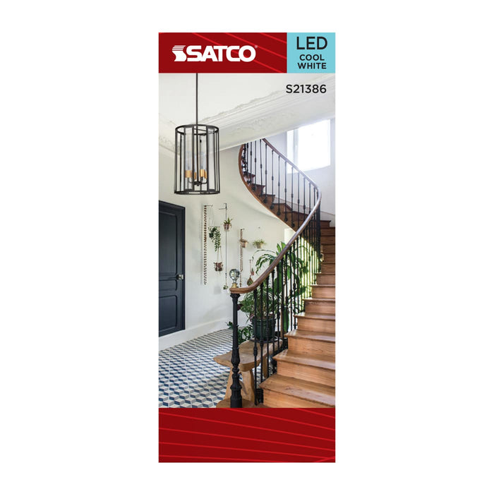 SATCO/NUVO 5W LED T9 Candelabra E12 Base 4000K 550Lm 90 CRI Dimmable 120V (S21386)