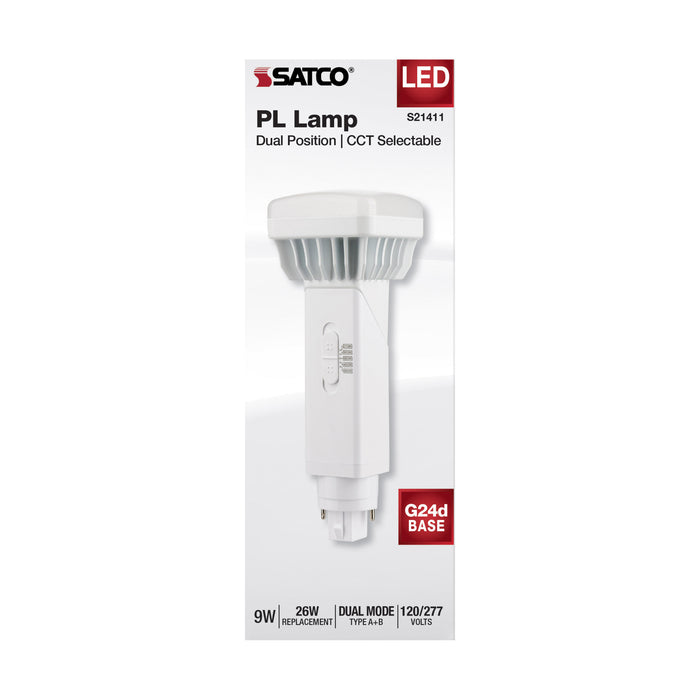 SATCO/NUVO 9W PL 2-Pin LED 1100Lm G24D Base CCT Selectable 2700K/3000K/3500K/4000K/5000K White Finish 120-277V (S21411)