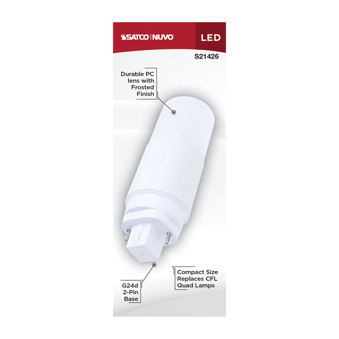 SATCO/NUVO 7W PL LED G24d Base Frost Finish Type A/B Dual Ballast 3000K 120-277V (S21426)