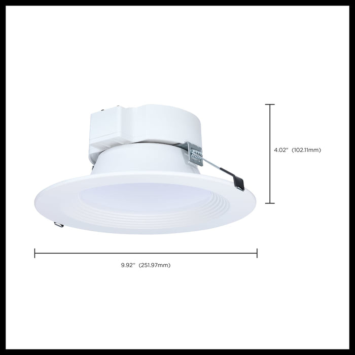 SATCO/NUVO 8 Inch Round LED Commercial Downlight Wattage/CCT Selectable 25.5W/22.5W/17.2W 2700K/3000K/3500K/4000K/5000K 120-347V Dimmable White (S21602)