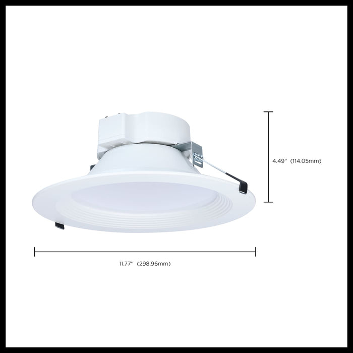 SATCO/NUVO 10 Inch Round LED Commercial Downlight Wattage/CCT Selectable 35W/29W/24W 2700K/3000K/3500K/4000K/5000K 120-277V Dimmable White (S21603)
