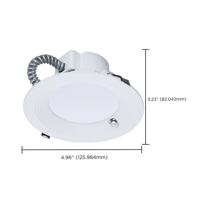 SATCO/NUVO 4 Inch Round LED Downlight Wattage/CCT Selectable 14.6W/13.6W/12.4W 2700K/3000K/3500K/4000K/5000K 120-347V  White Emergency Battery Backup (S21604)