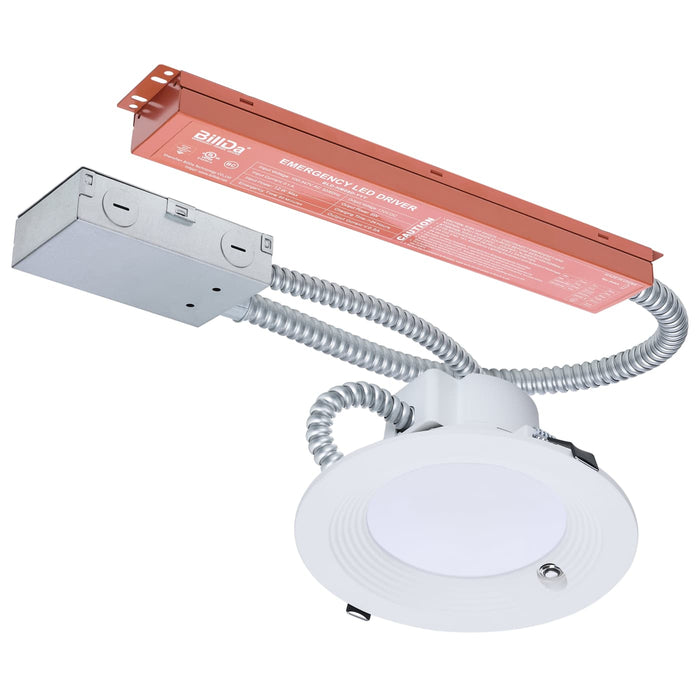 SATCO/NUVO 6 Inch Round LED Downlight Wattage/CCT Selectable 20.5W/18.2W/16.3W 2700K/3000K/3500K/4000K/5000K 120-347V  White Emergency Battery Backup (S21605)