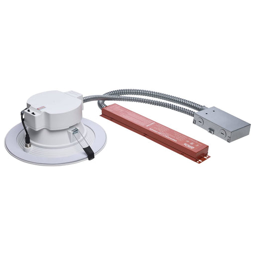 SATCO/NUVO 8 Inch Round LED Downlight Wattage/CCT Selectable 28W/25W/20W 2700K/3000K/3500K/4000K/5000K 120-347V Dimmable White Emergency Battery Backup (S21606)