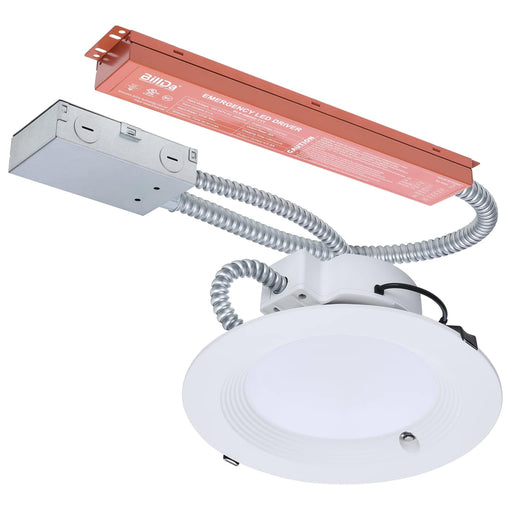 SATCO/NUVO 8 Inch Round LED Downlight Wattage/CCT Selectable 28W/25W/20W 2700K/3000K/3500K/4000K/5000K 120-347V Dimmable White Emergency Battery Backup (S21606)