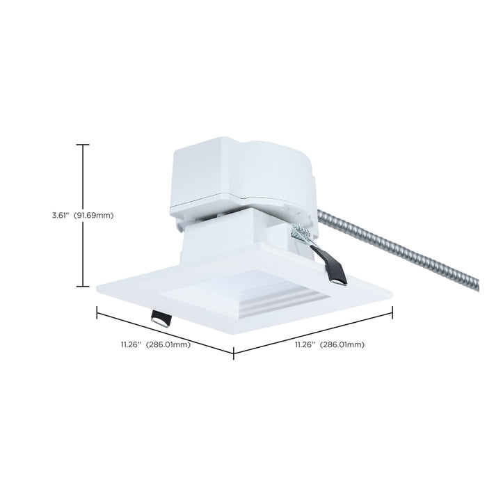 SATCO/NUVO 4 Inch Square LED Commercial Downlight Wattage/CCT Selectable 13.5W/12W/10.7W 2700K/3000K/3500K/4000K/5000K 120-347V Dimmable White (S21608)
