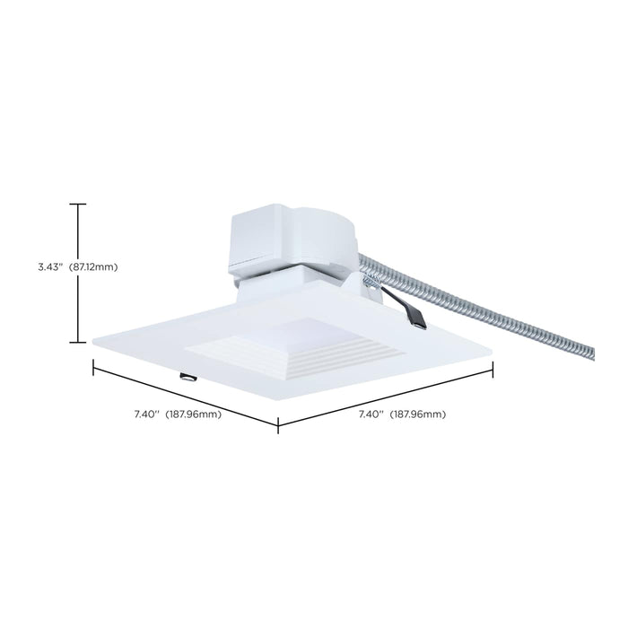 SATCO/NUVO 6 Inch Square LED Downlight Wattage/CCT Selectable 18.5W/15.7W/13.2W 2700K/3000K/3500K/4000K/5000K 120-347V Dimmable 90 CRI White (S21609)