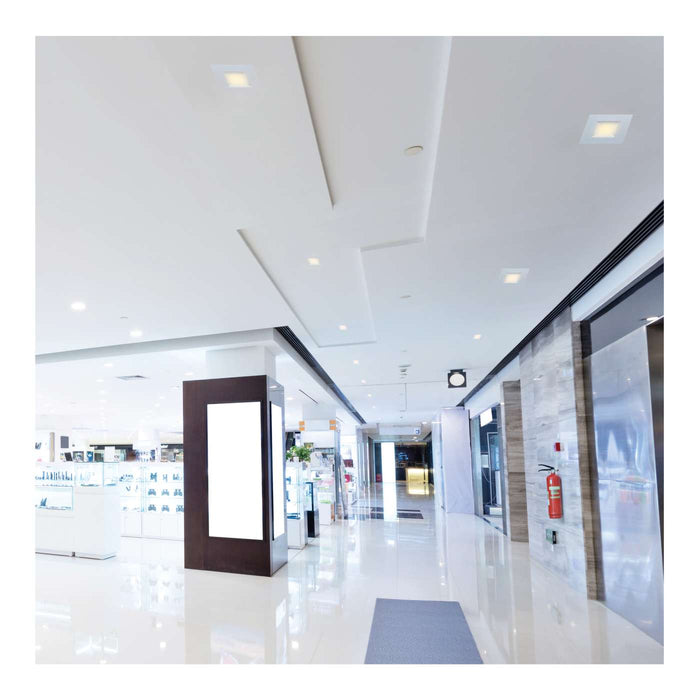 SATCO/NUVO 8 Inch Square LED Downlight Wattage/CCT Selectable 25.5W/22.5W/17.2W 2700K/3000K/3500K/4000K/5000K 120-347V Dimmable 90 CRI White (S21610)