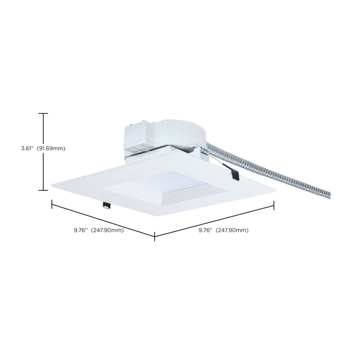 SATCO/NUVO 8 Inch Square LED Downlight Wattage/CCT Selectable 25.5W/22.5W/17.2W 2700K/3000K/3500K/4000K/5000K 120-347V Dimmable 90 CRI White (S21610)