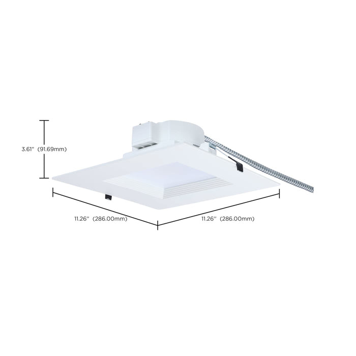 SATCO/NUVO 10 Inch Square LED Commercial Downlight Wattage/CCT Selectable 35W/29W/24W 2700K/3000K/3500K/4000K/5000K 120-277V Dimmable White (S21611)