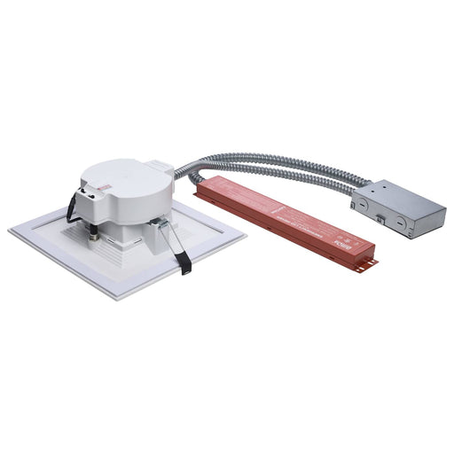 SATCO/NUVO 8 Inch Square LED Downlight Wattage/CCT Selectable 28W/25W/20W 2700K/3000K/3500K/4000K/5000K 120-347V Dimmable White Emergency Battery Backup (S21614)