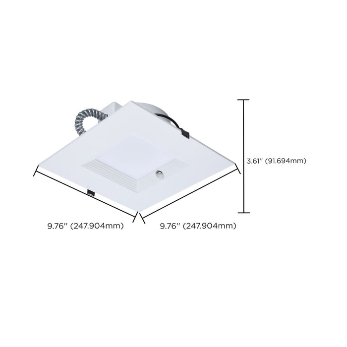 SATCO/NUVO 8 Inch Square LED Downlight Wattage/CCT Selectable 28W/25W/20W 2700K/3000K/3500K/4000K/5000K 120-347V Dimmable White Emergency Battery Backup (S21614)