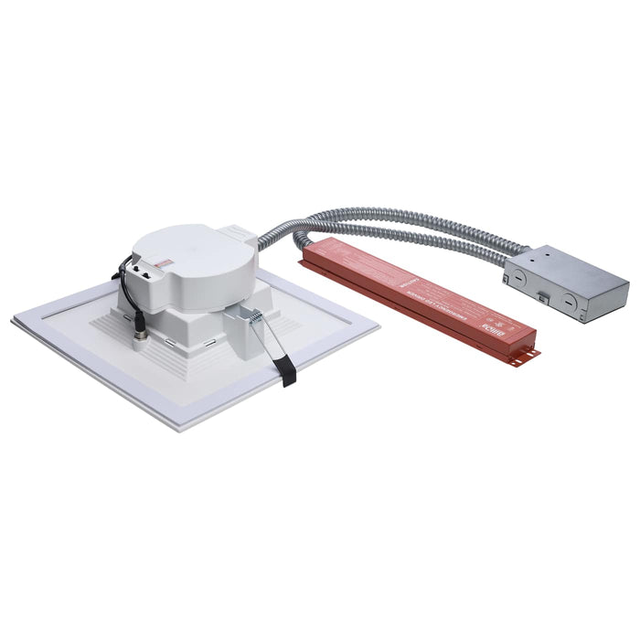 SATCO/NUVO 10 Inch Square LED Downlight Wattage/CCT Selectable 38W/31W/26W 2700K/3000K/3500K/4000K/5000K 120-277V  White Emergency Battery Backup (S21615)