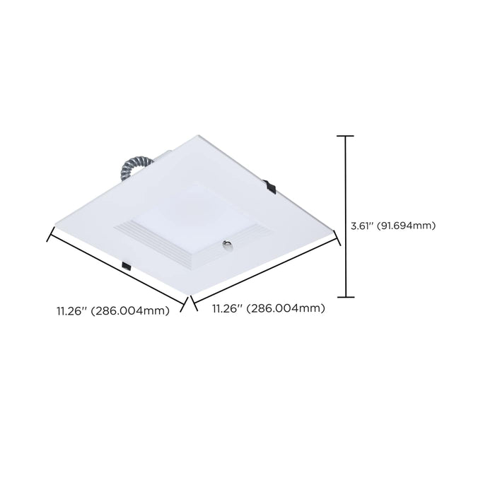 SATCO/NUVO 10 Inch Square LED Downlight Wattage/CCT Selectable 38W/31W/26W 2700K/3000K/3500K/4000K/5000K 120-277V  White Emergency Battery Backup (S21615)