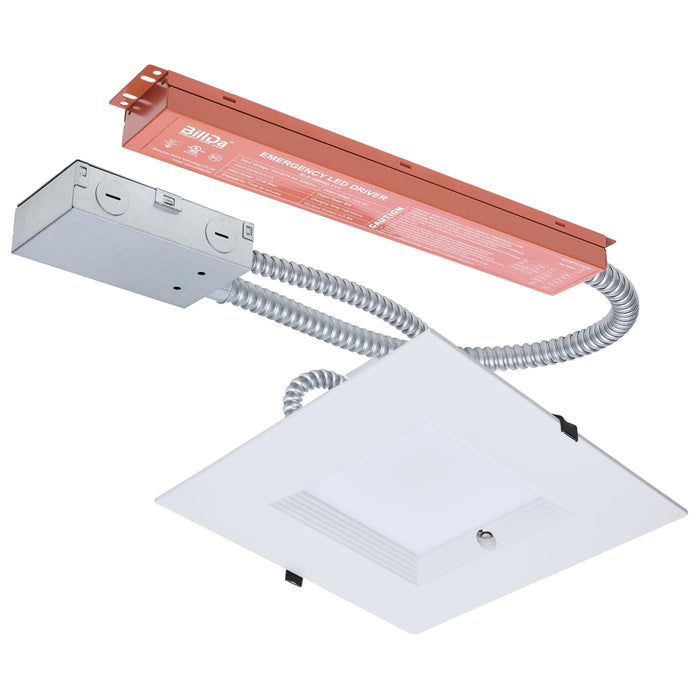 SATCO/NUVO 10 Inch Square LED Downlight Wattage/CCT Selectable 38W/31W/26W 2700K/3000K/3500K/4000K/5000K 120-277V  White Emergency Battery Backup (S21615)
