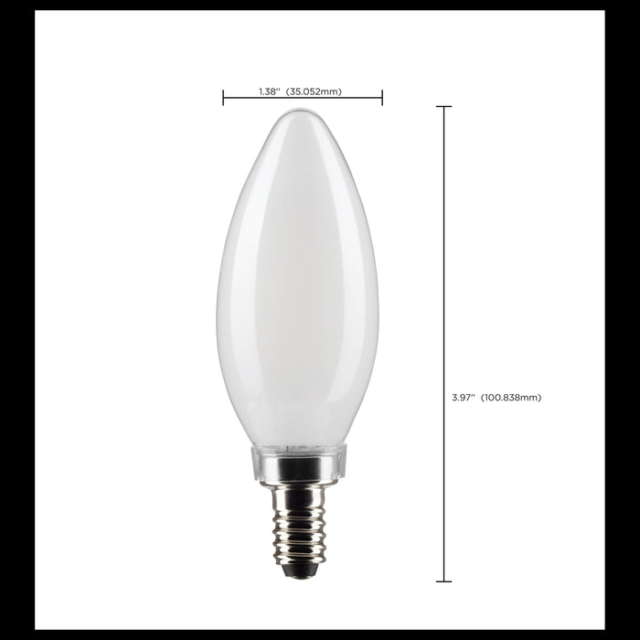 SATCO/NUVO 5.5W B11 LED Frosted Candelabra E12 Base 2700K 500Lm 120V 2-Pack (S21830)