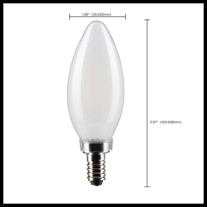 SATCO/NUVO 5.5W B11 LED Frosted Candelabra E12 Base 5000K 500Lm 120V 2-Pack (S21831)