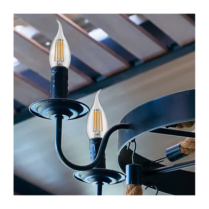 SATCO/NUVO 4W CA10 LED Clear Medium Base 5000K 120V 2-Pack (S21885)