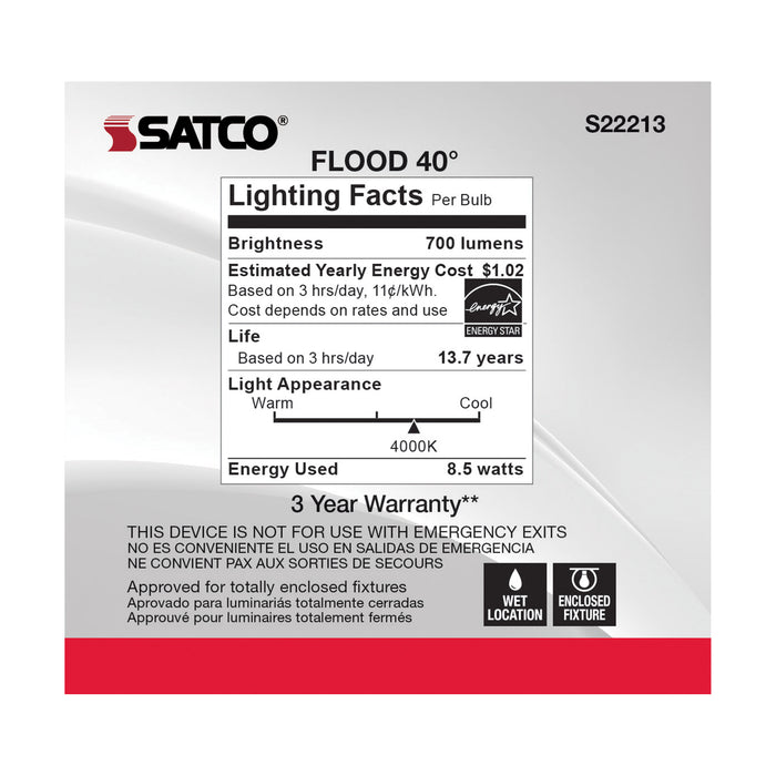 SATCO/NUVO 8.5W PAR30S LED 90 CRI 4000K 40 Degree Beam Angle Medium Base 120V (S22213)