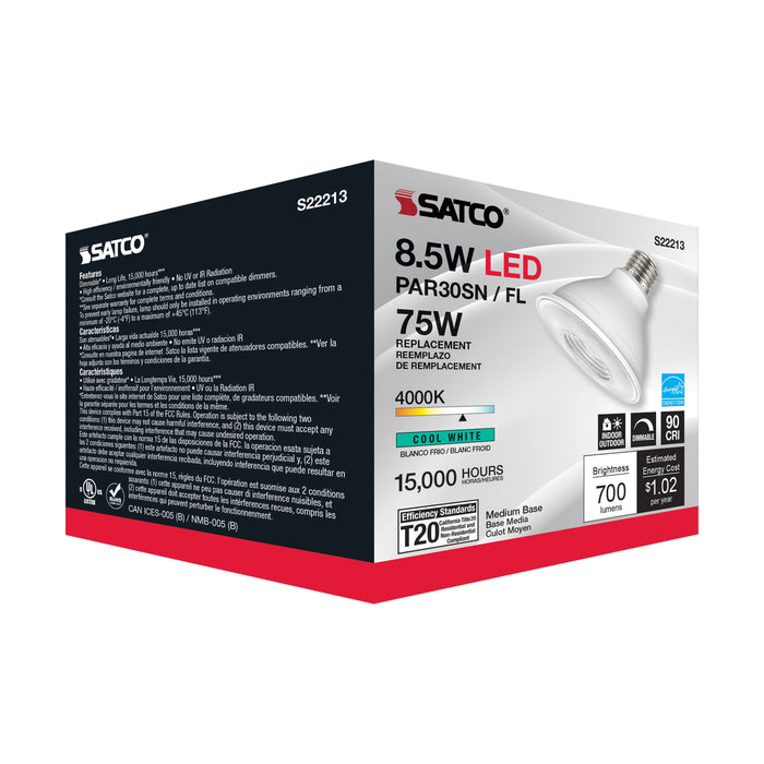 SATCO/NUVO 8.5W PAR30S LED 90 CRI 4000K 40 Degree Beam Angle Medium Base 120V (S22213)