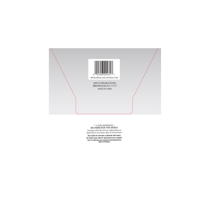 SATCO/NUVO 4BT38/LED/CL/E26/VINTAGE/120V 4W BT38 LED Vintage Style Clear 25000 Hours Medium Base 120V 2150K (S22431)