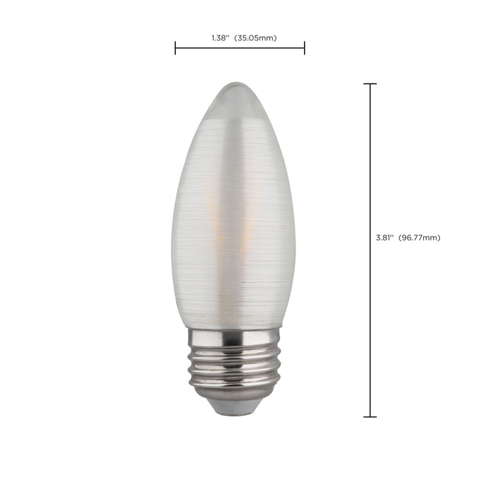 SATCO/NUVO 2W C11 LED Satin Spun Clear Medium Base 2700K 120Lm 120V (S22703)