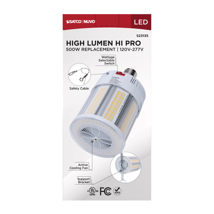 SATCO/NUVO LED Corn Cob Wattage/CCT Selectable 200W/150W/100W 3000K/4000K/5000K Mogul Extended Base 120-277V 500W HID Replacement (S23135)