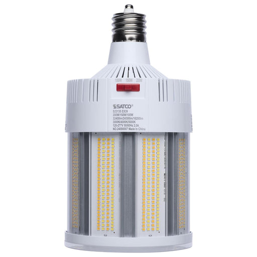 SATCO/NUVO LED Corn Cob Wattage/CCT Selectable 200W/150W/100W 3000K/4000K/5000K Mogul Extended Base 120-277V 500W HID Replacement (S23135)