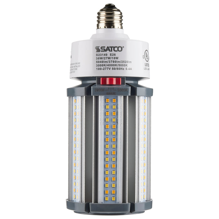 SATCO/NUVO 18W/27W/36W Wattage Selectable LED HID Replacement CCT Selectable 3000K/4000K/5000K Medium Base 100-277V (S23149)
