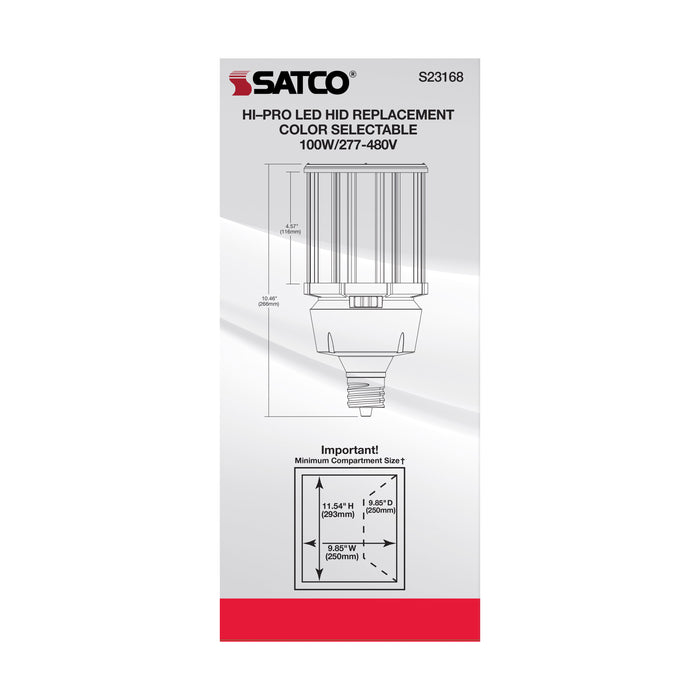 SATCO/NUVO 100W/LED/HID/CCT/EX39 100W LED HID Replacement CCT Selectable 3000K/4000K/5000K Type B Ballast Bypass Mogul Extended EX39 Base 80 CRI (S23168)