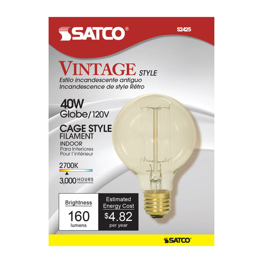 SATCO/NUVO 40G25/CL/15S/120V/VINTAGE 40W G25 Incandescent Clear 3000 Hours 160Lm Medium Base 120V 2700K (S2425)